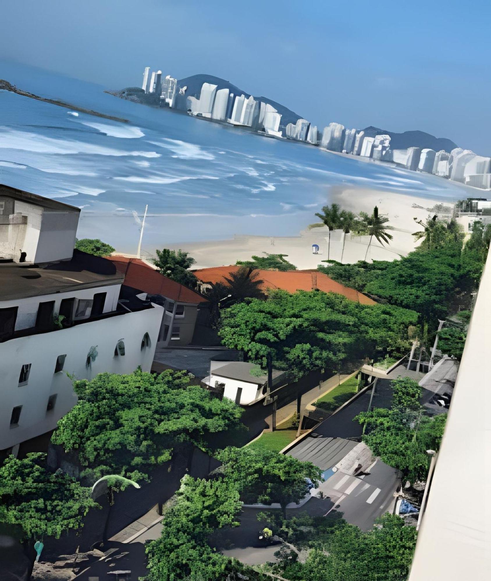 Vista-Mar - 3 Suites Com Ar Condicionado E Quarto Casal Com Ar Condicionado - 100M Da Praia Guarujá Dış mekan fotoğraf